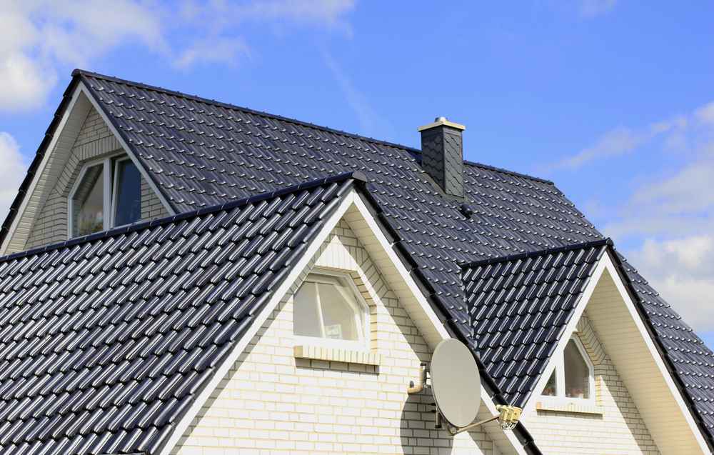 Newly installed roofing on a residential house