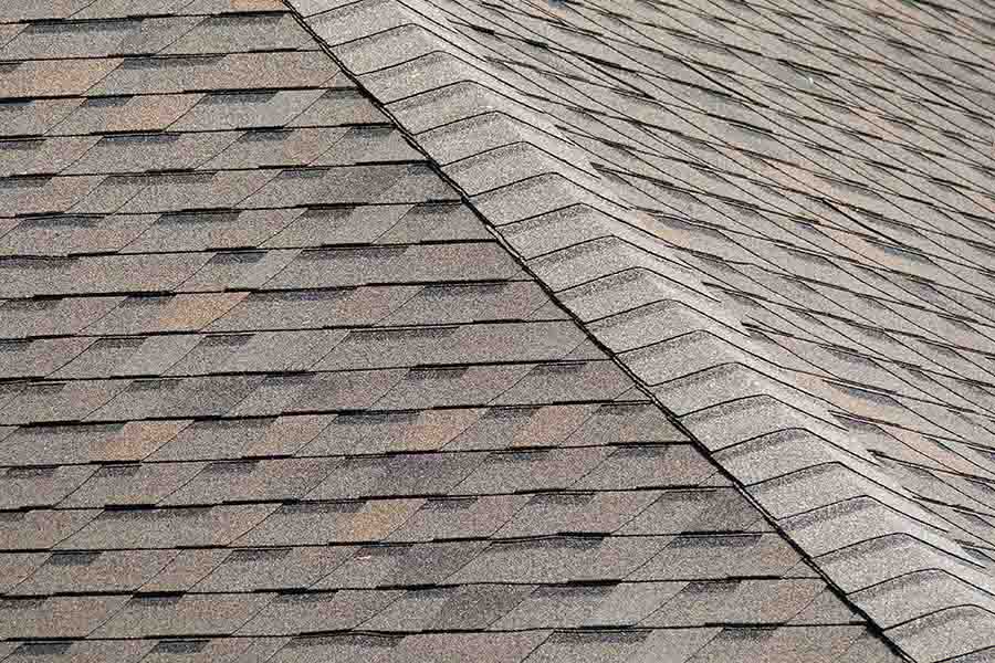 Close-up view of asphalt shingle roofing